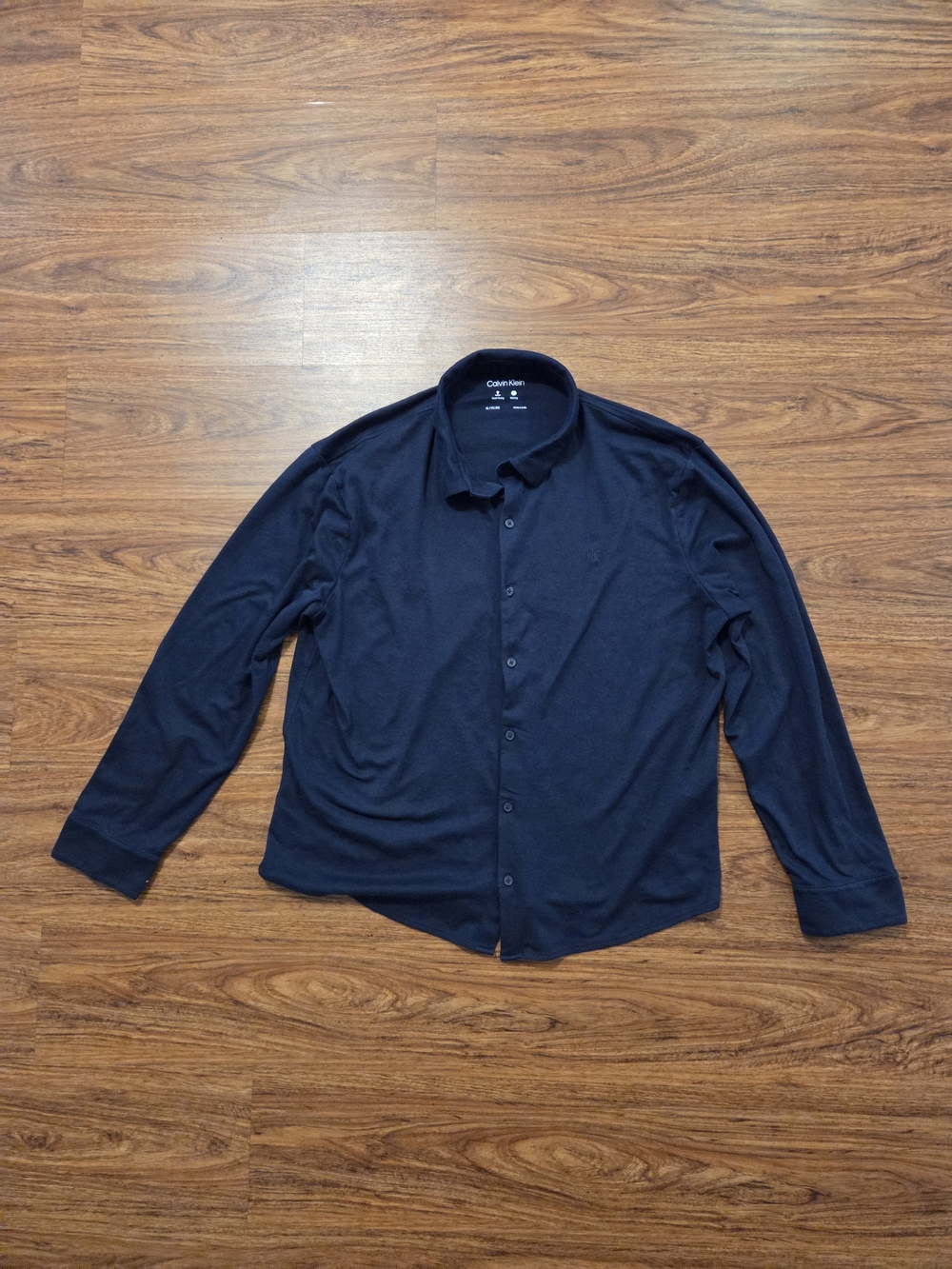 Calvin Klein Men’s Long-Sleeve Navy Button-Up Shirt